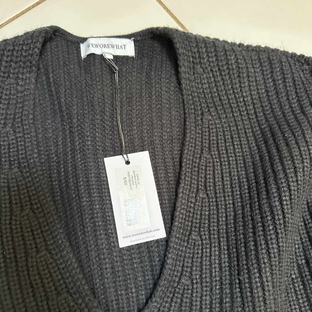 WeWoreWhat Black Off-the-Shoulder Sweater
